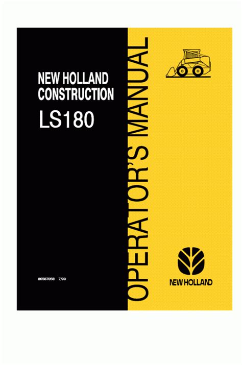 operator's manual for new holland ls180 skid steer|new holland ls180 years made.